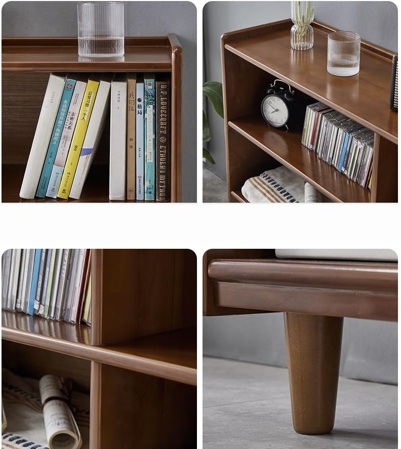 Amazon.co.jp: 無垢材の床置き本棚、シンプルな収納コンボ、リビング